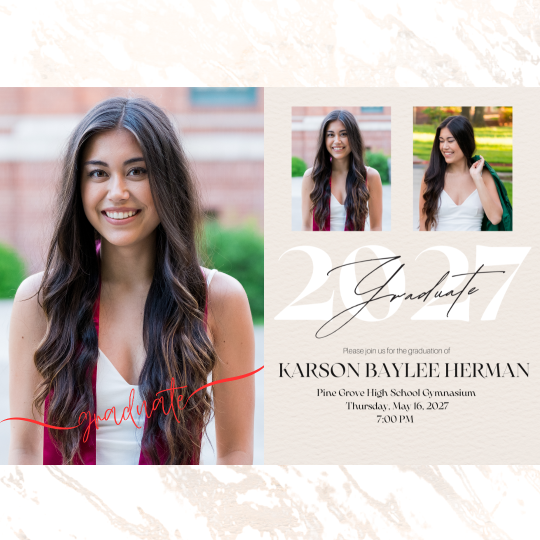 Editable Graduation Invitation/Announcement Canva Template 5 x 7