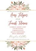 Editable Wedding Invitation Peach and Gold Floral Canva Template 5 x 7