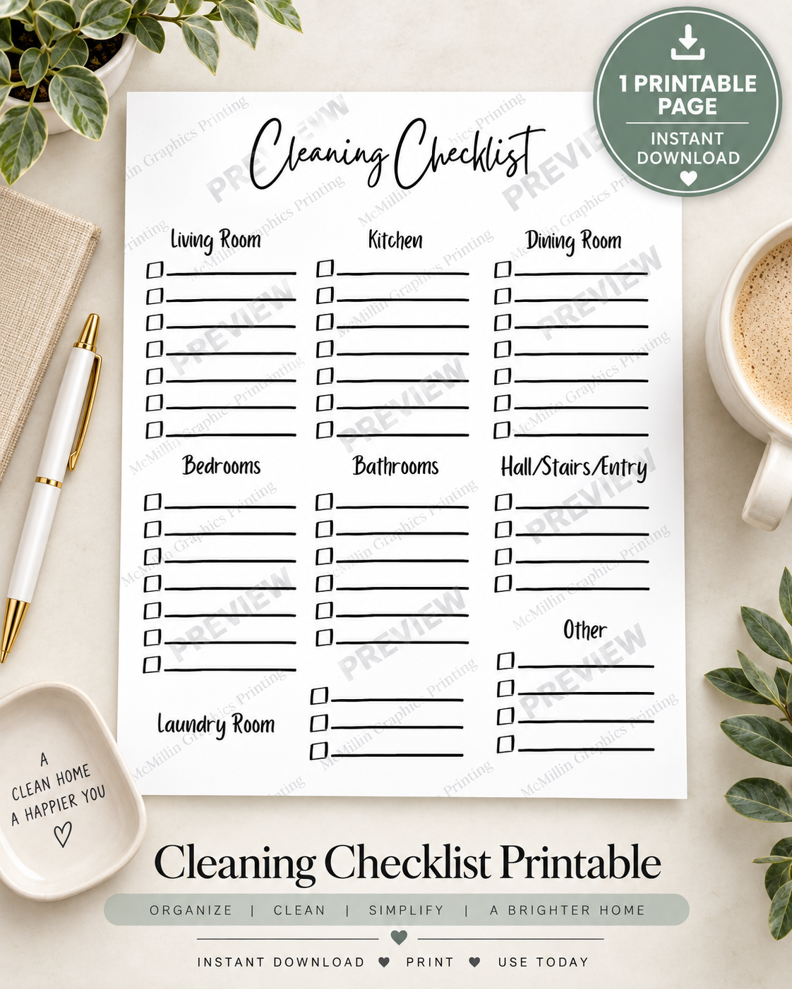Cleaning Checklist Printable