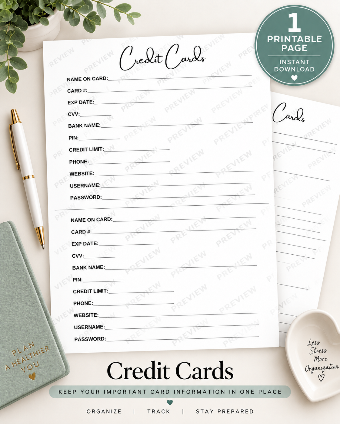 Credit Cards Printable