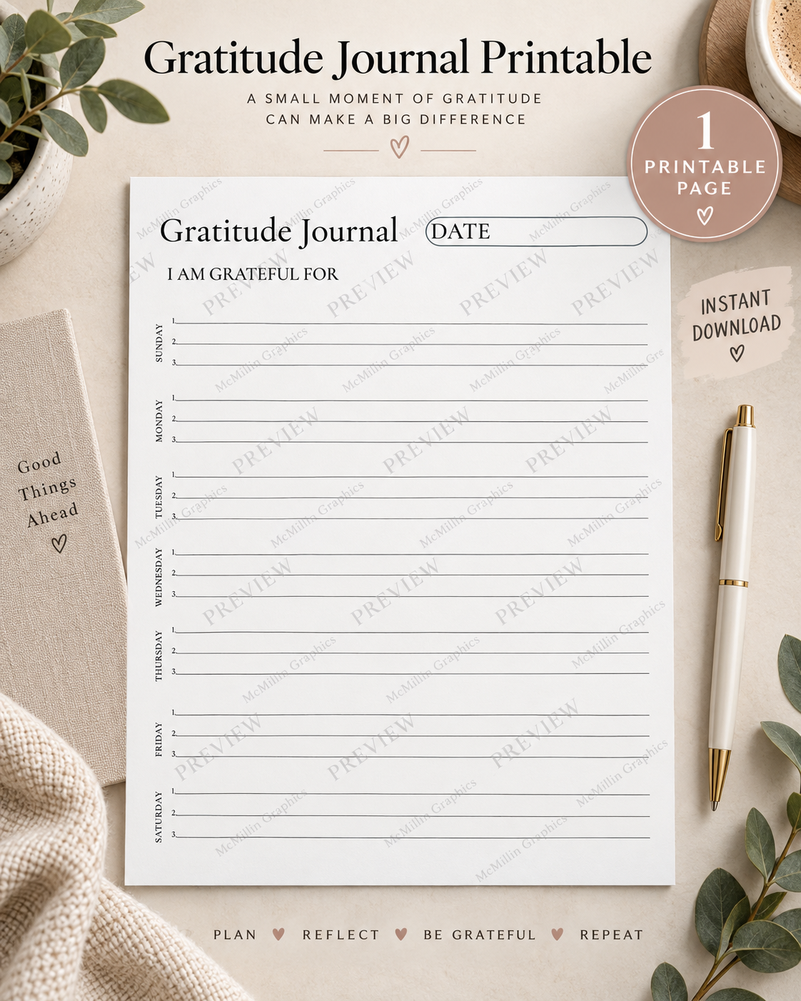 Gratitude Journal Printable