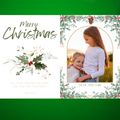 Editable Christmas Card – Greenery with Red Canva Template 5 x 7