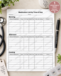 Medication List by Time of Day Printable