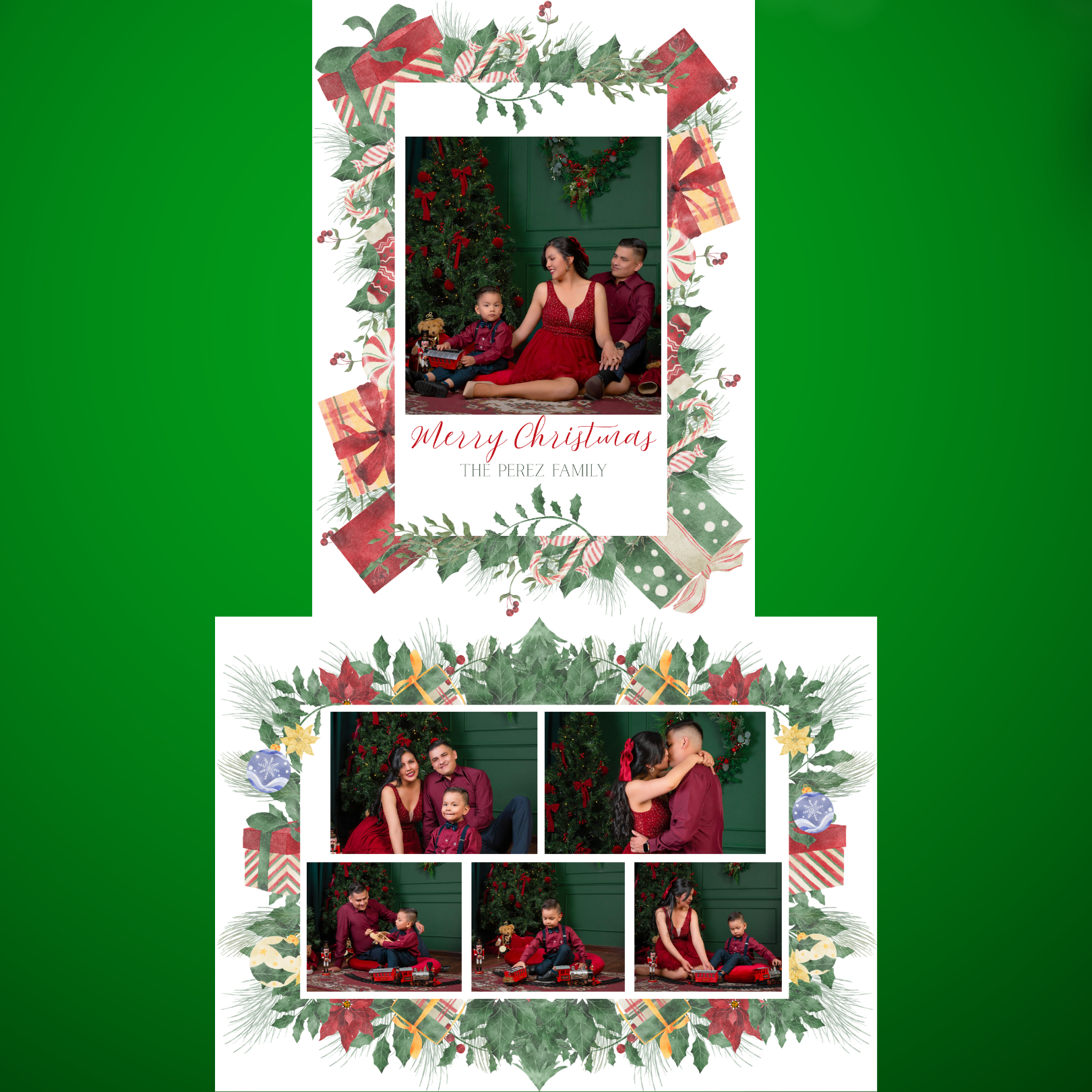 Editable Christmas Card – Presents Canva Template 5 x 7