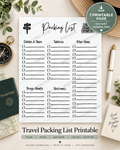 Travel Packing List Printable