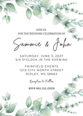 Editable Wedding Invitation Greenery Canva Template 5 x 7