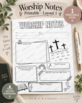 Worship Notes Printable - Design 1